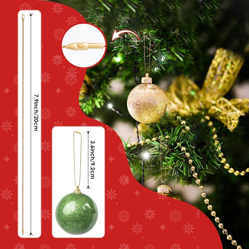 RELBRO Christmas Ornament Strings, 200 Pcs Tree Ornament Hangers with Snap Fasteners Precut Locking Ropes for Holiday Decorations, Gold - Image 3